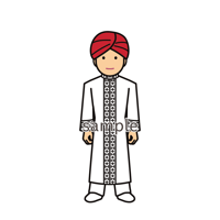 イラスト・世界の民族衣装（インド・男性）Illustration of india folk costume (male)