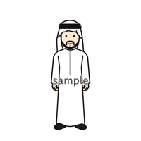 イラスト・世界の民族衣装（サウジアラビア・男性）Illustration of Saudi Arabia folk costume (male)