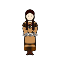 イラスト・世界の民族衣装（アメリカ・女性）Folk costumes of the world (America, female)