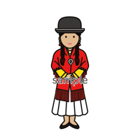 イラスト・世界の民族衣装（ペルー・女性）Folk costumes of the world (Peru, female)