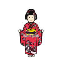 イラスト・日本の民族衣装（着物・女性）Illustration of Japanese folk costume (kimono, Female)