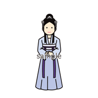 イラスト・世界の民族衣装（中国・女性②・漢服）Folk costumes of the world (China, female ②, Hanfu)