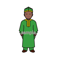イラスト・世界の民族衣装（ケニア・男性）Folk costumes of the world (Kenya, male)