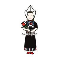 イラスト・世界の民族衣装（オランダ・女性）Folk costumes of the world (Holland, female)