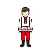 イラスト・世界の民族衣装（ロシア・男性）Folk costumes of the world (Russia, male)