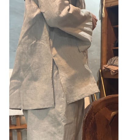 85093麻 frill-tops: long-sleeve