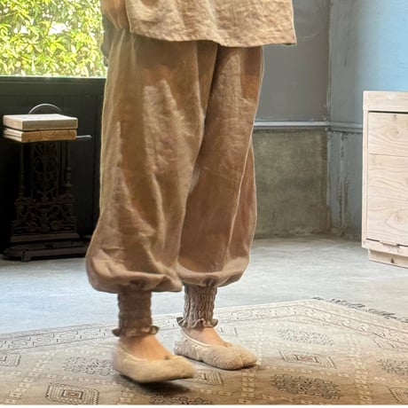 85093麻：shirring-pants
