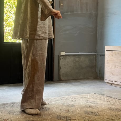 麻　straight-pants