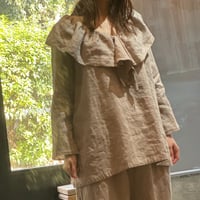 85093麻 frill-tops: long-sleeve