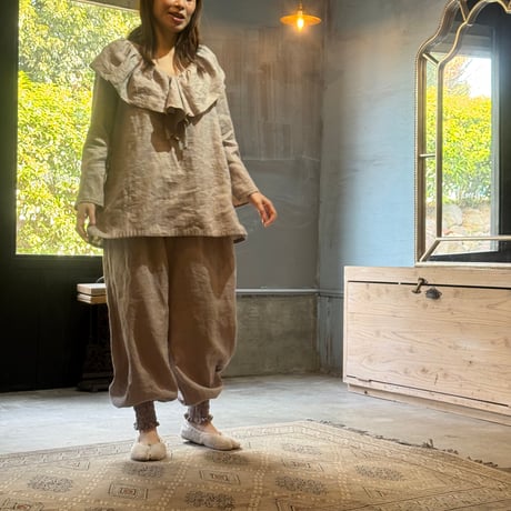 85093麻：shirring-pants