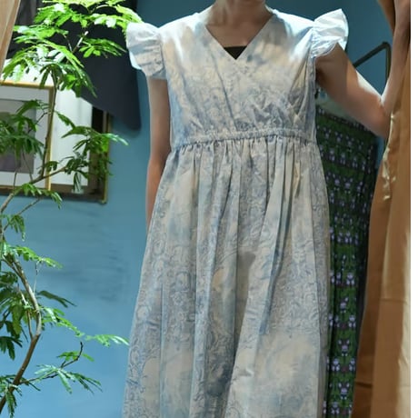Frill/French sleeve dress　819589-T