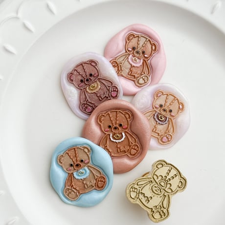 展示品 拭き取れ シャーベットみたいなテディベアシーリングスタンプ❤︎ 