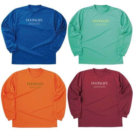 HOOP is LIFE ドライロングTシャツ　BOOK　White/Black/Navy/Gray/Purple/Orange/Blue/Yellow/Mint/Burgundy