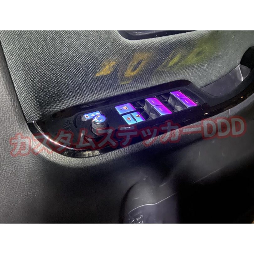 80系ノア パワーウインドウスイッチステッカー レインボー