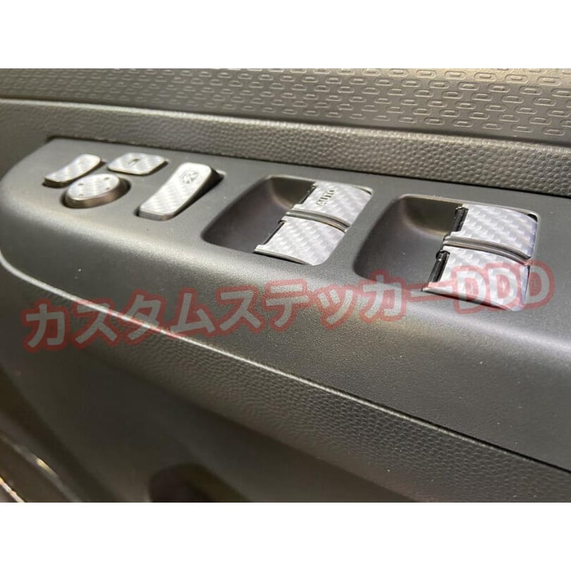 スズキ HE22Sラパン パワーウインドウスイッチステッカー 5Dカーボン