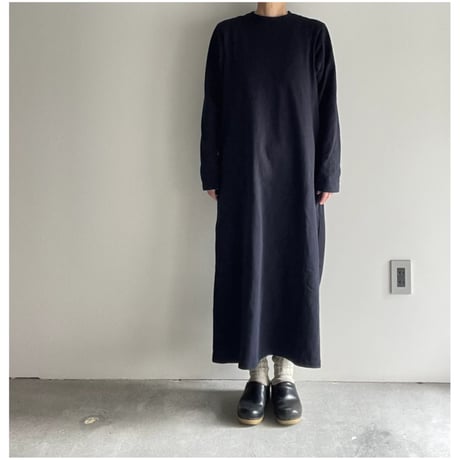 YAECA ムラ糸Tシャツロングスリーブワンピース