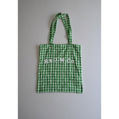 R&D.M.CO- LINEN GINGHAM CHECK TOTE BAG