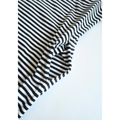 YAECA ムラ糸Tシャツロングスリーブワンピース/ボーダー