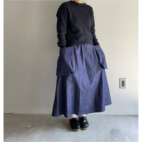 R&D.M.CO- COTTON DENIM POCKET SKIRT