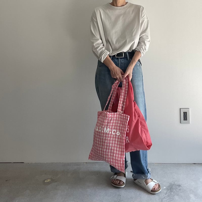 R&D.M.CO- LINEN GINGHAM CHECK TOTE BAG | ANOUCK