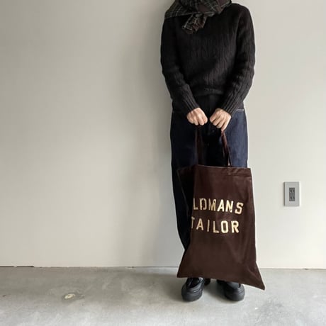 OMT PRINT VELVET TOTE BAG/brown