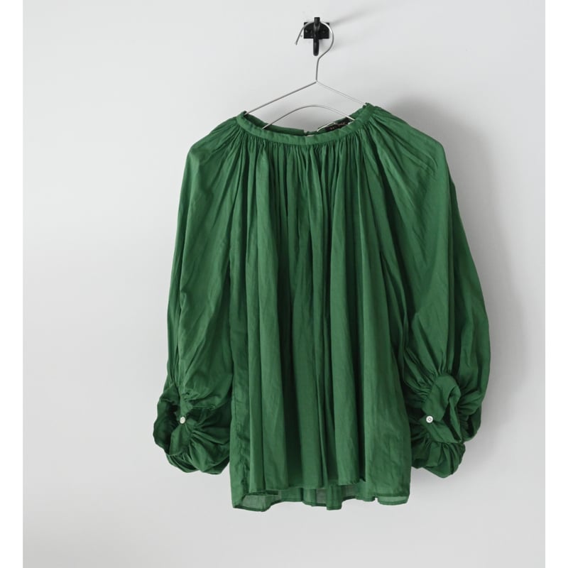 R&D.M.CO- GARMENT DYE GATHER SMOCK/green | ANOUCK