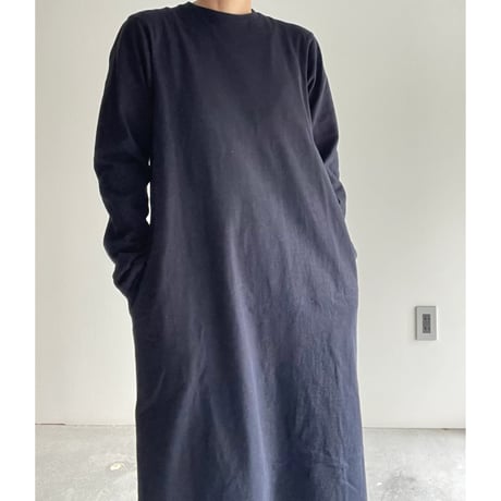 YAECA ムラ糸Tシャツロングスリーブワンピース