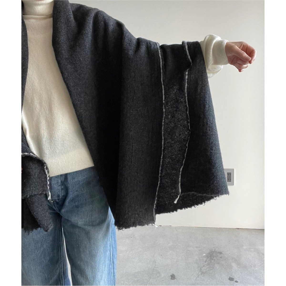 YAECA CONTEMPO ストール/charcoal | ANOUCK