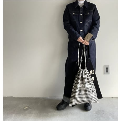 R&D.M.CO- GINGHAM CHECK DRAWATRING BAG(L)
