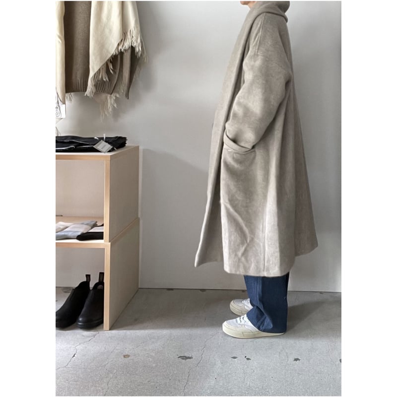 Honnete Shaggy Twill ショールカラーワイドコート | ANOUCK