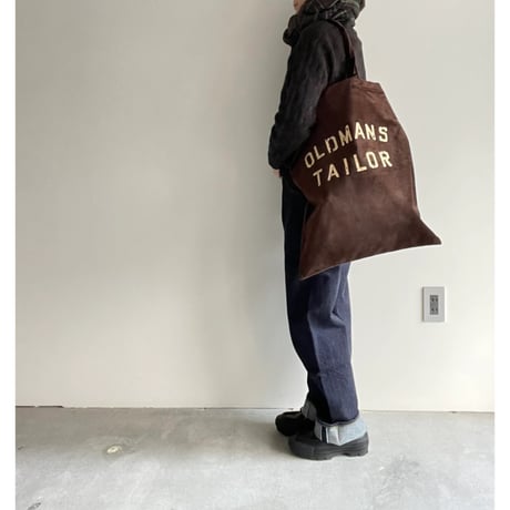OMT PRINT VELVET TOTE BAG/brown