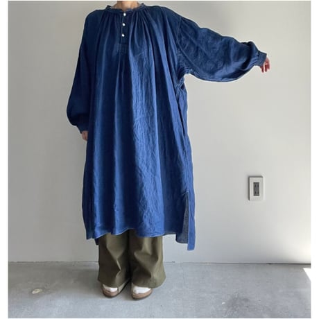 エシュペー INDIGO LINEN ONEPIECE