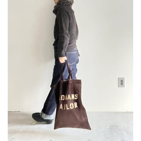 OMT PRINT VELVET TOTE BAG/brown