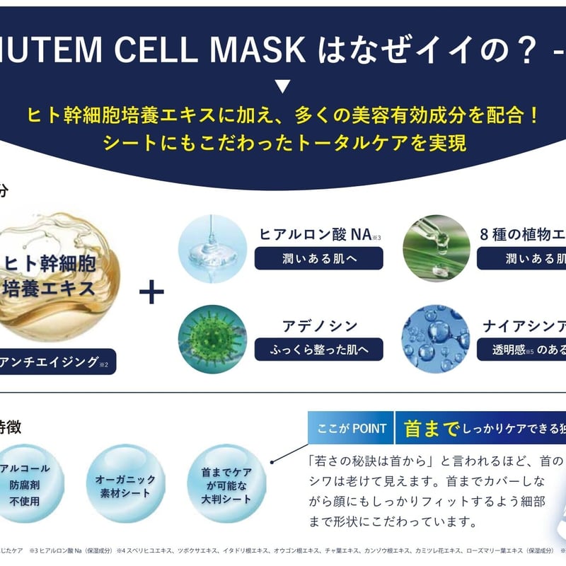 ヒト幹細胞パック】HUTEMCELL MASK【5枚入】 | BeauLinK STORE