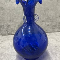 ガラス花瓶 コバルトブルー ヴィンテージ