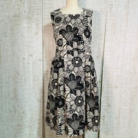 持ち込みオーダー＊ボタニカルノースリーブ裏地付きワンピースM～L