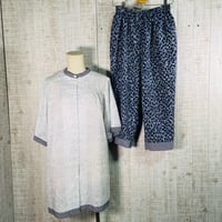 ３種類の浴衣地でヨークカラーオーバーブラウスとズボンＭ～Ｌ