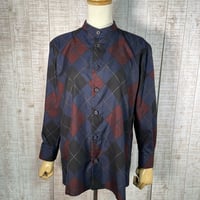 持ち込みオーダー＊新反本場大島紬＊紳士用カフス袖スタンドカラーシャツM～L