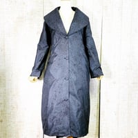 オーダー＊正絹菊楓織り出し柄大島紬（９マルキ）豪華BIGショールカラー裏地付きロングコートＬＬ～３Ｌ