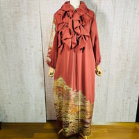 持ち込みオーダー＊作家物＊松竹梅等箔置き正絹黒留袖総裏地付きワンピースＬＬ～３Ｌ＆ギャザーストール