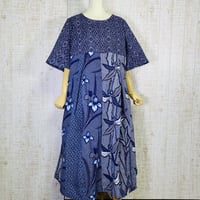 数種類の型絞り浴衣マキシ丈フレアー袖ワンピース３Ｌ～４Ｌ
