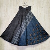 正絹大島紬のパッチワーク美ライン＆テントラインワンピースＭ～Ｌ