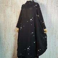 オーダー＊持ち込み＊源氏蛍＊絽着物反物でスタンドカラーコクーンワンピースＭ～Ｌ
