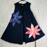 ②オーダー＊ブロードでフレアー花びらパッチワークエプロンワンピースＭ～Ｌ