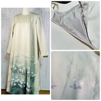 オーダー＊片栗の花柄訪問着テントライン長袖総裏付きワンピースＬ～ＬＬ
