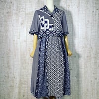 久留米絣＆数種類の浴衣地で襟付きボレロ＆ギャザースカートＬ～ＬＬ