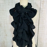 着物リメイク＊正絹絵羽織＆縮緬ふわふわ＆ひらひらギャザーストール