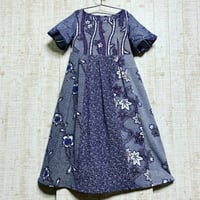 数種類の白系古典柄浴衣で立ち襟フレンチ袖スタンドカラーテントラインワンピＭ〜Ｌ 数種類の白系古典柄浴衣で立ち襟フレンチ袖スタンドカラーテント