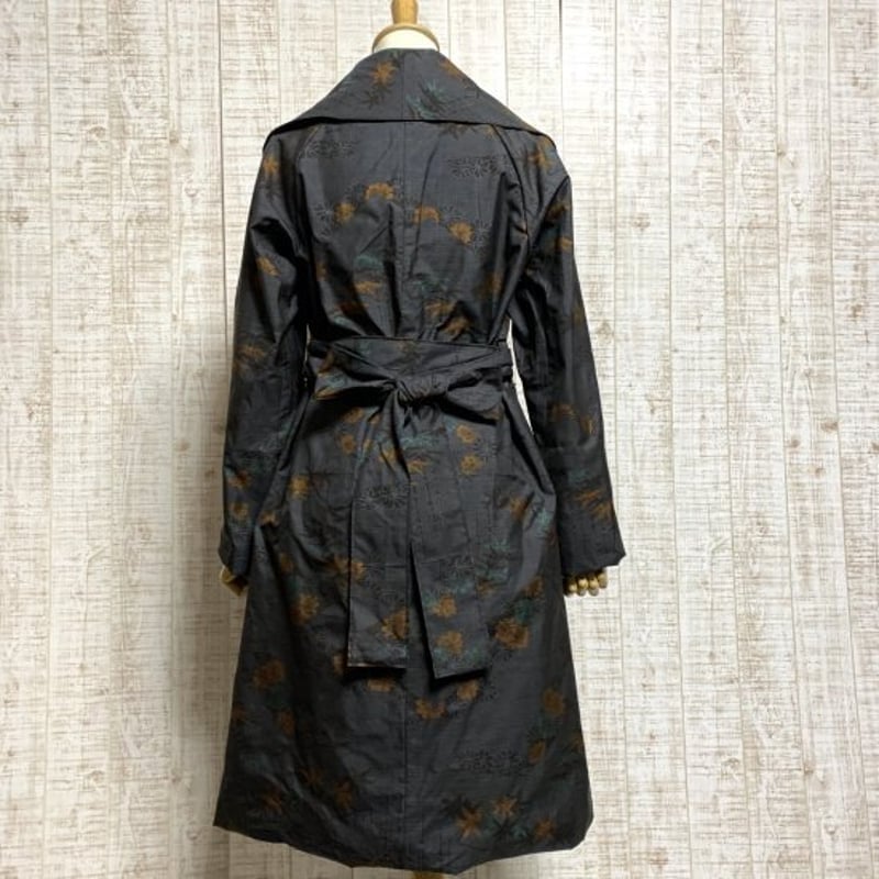 正絹織り出し柄大島紬豪華BIGショールカラー裏地付きコートM~L