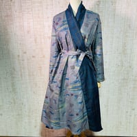 ２種類大島紬でフレアードレスコートorワンピースM～Ｌ